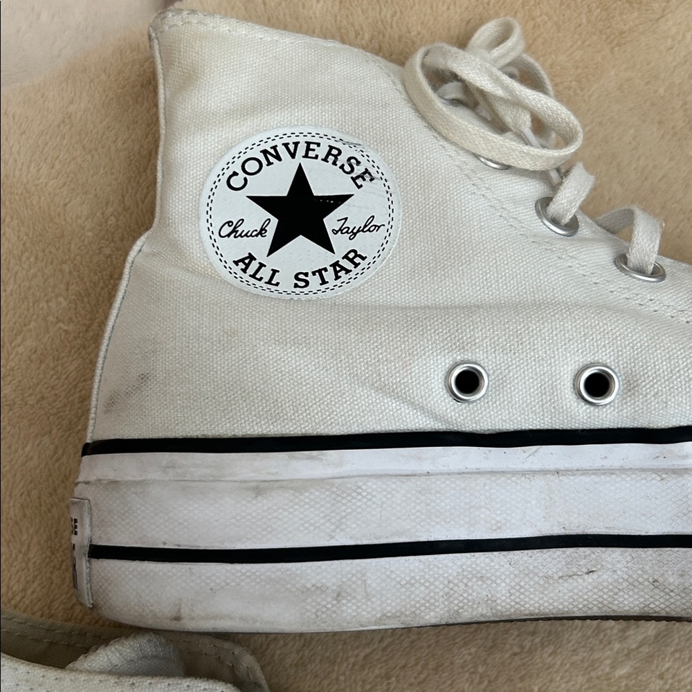 Converse  Classic White High-Tops Platforms